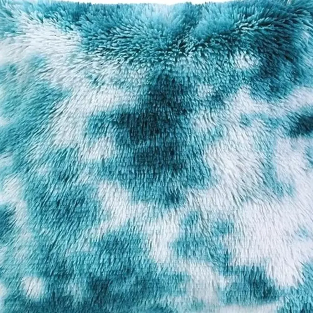 The Big One Tie Dye Print Faux Fur Fuzzy Wedge Pillow